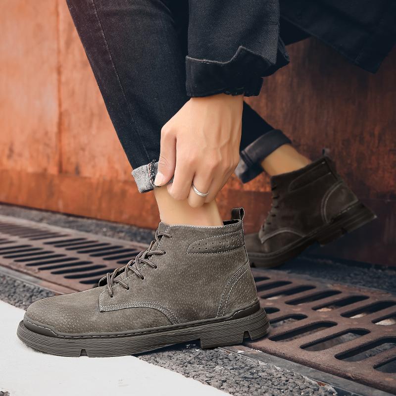 Genuine Leather Men Boots Autumn Winter Ankle Boots For Men Shoes