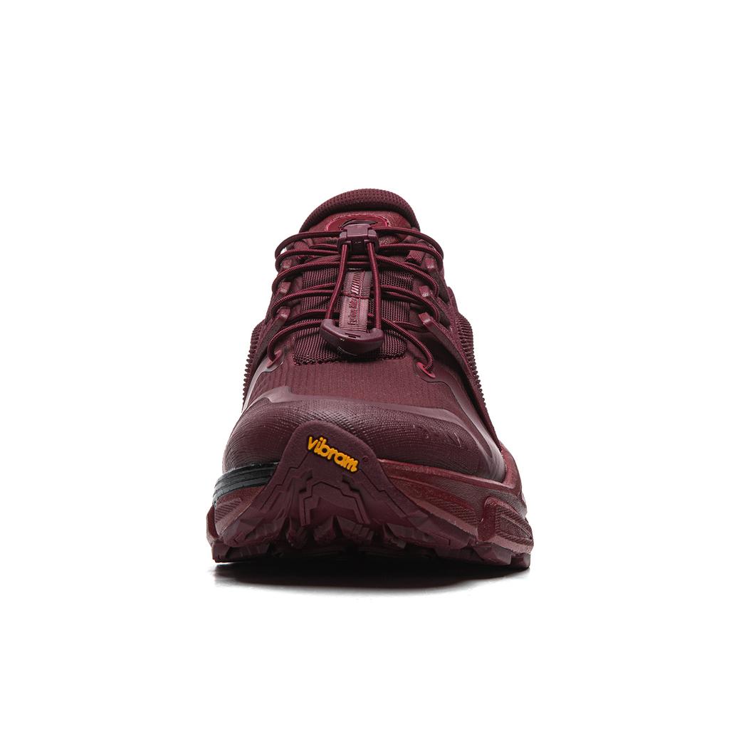 Li Ning Cushioning Slip Resistant Abrasion Resistant Low top Casual Shoes Unisex Dark Burgundy AGLV257-4