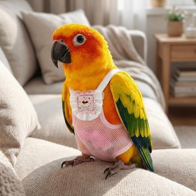 Breathable Mesh Pet Parrot Diaper Adjustable Parrot Nappy Bird Flight Suits  Outdoor Travel
