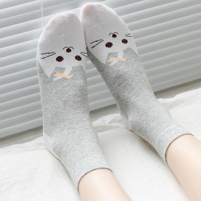 6 Pairs of Women's Kitty Meow Character Socks