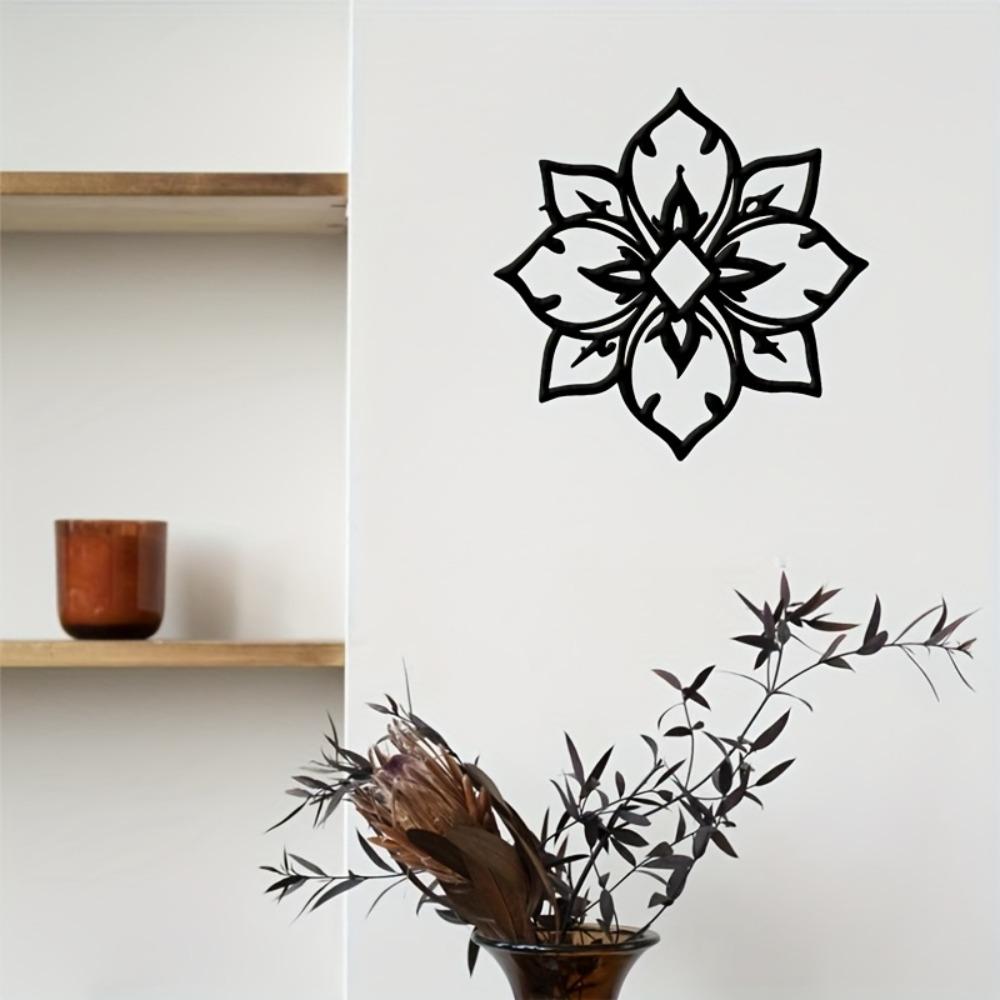 

Modern Abstract Lotus Metal Wall Sculpture Iron Leaf Stem Design Outdoor Art Christmas Wedding Living Room Home Decor S-30cm/12inch