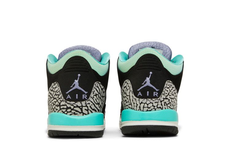 Kids' Sneakers Nike Jordan 3 Retro Bleached Turquoise Mint (GS) Black/Iron Purple-Blchd Trq-Wolf Grey