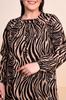Women's Big Size Dress Plus Size Patterned Viscose Dress Mother Brown