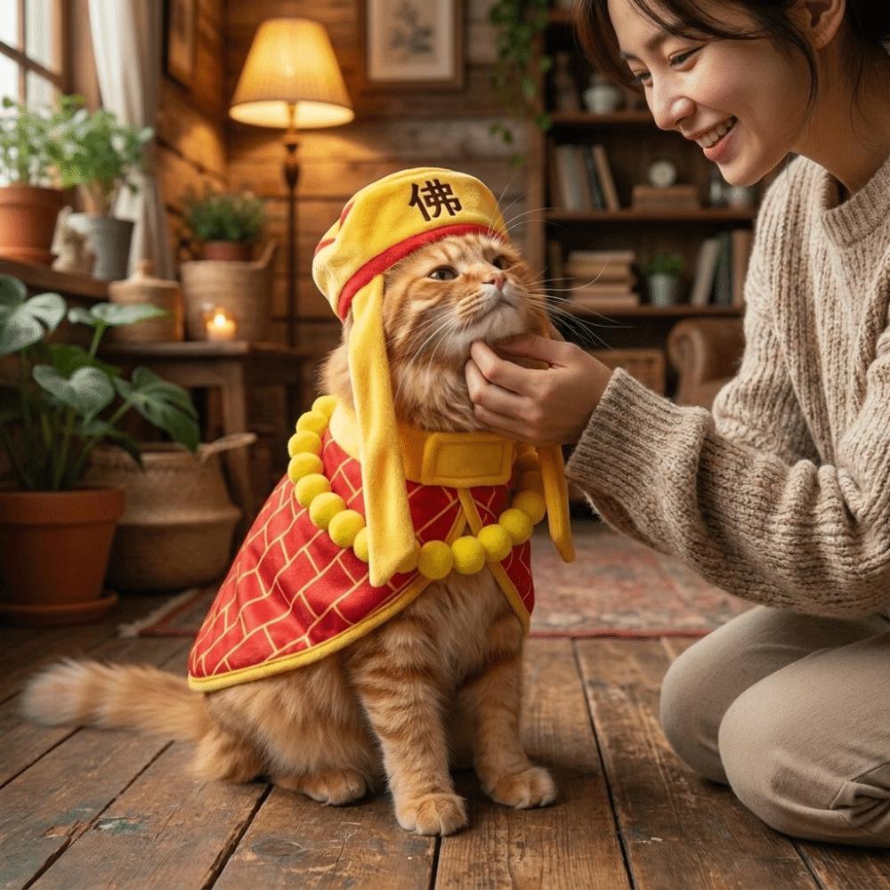 Soft Pet Monks Outfit Warm Pet Cloak Scarf Christmas Pet Clothes Halloween Dog Cape  Pet Event