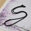 Luxueux Collier Pendentif Jadeite Huit Brins Fait Main Corde - Tresse Unisexe Noir Pur