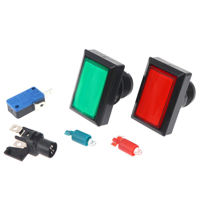 5Sets Arcade Rectangular Push Button Led Illuminated Rectangular Square 12V Light Microswitch For Arcade Machine Video Game Slot