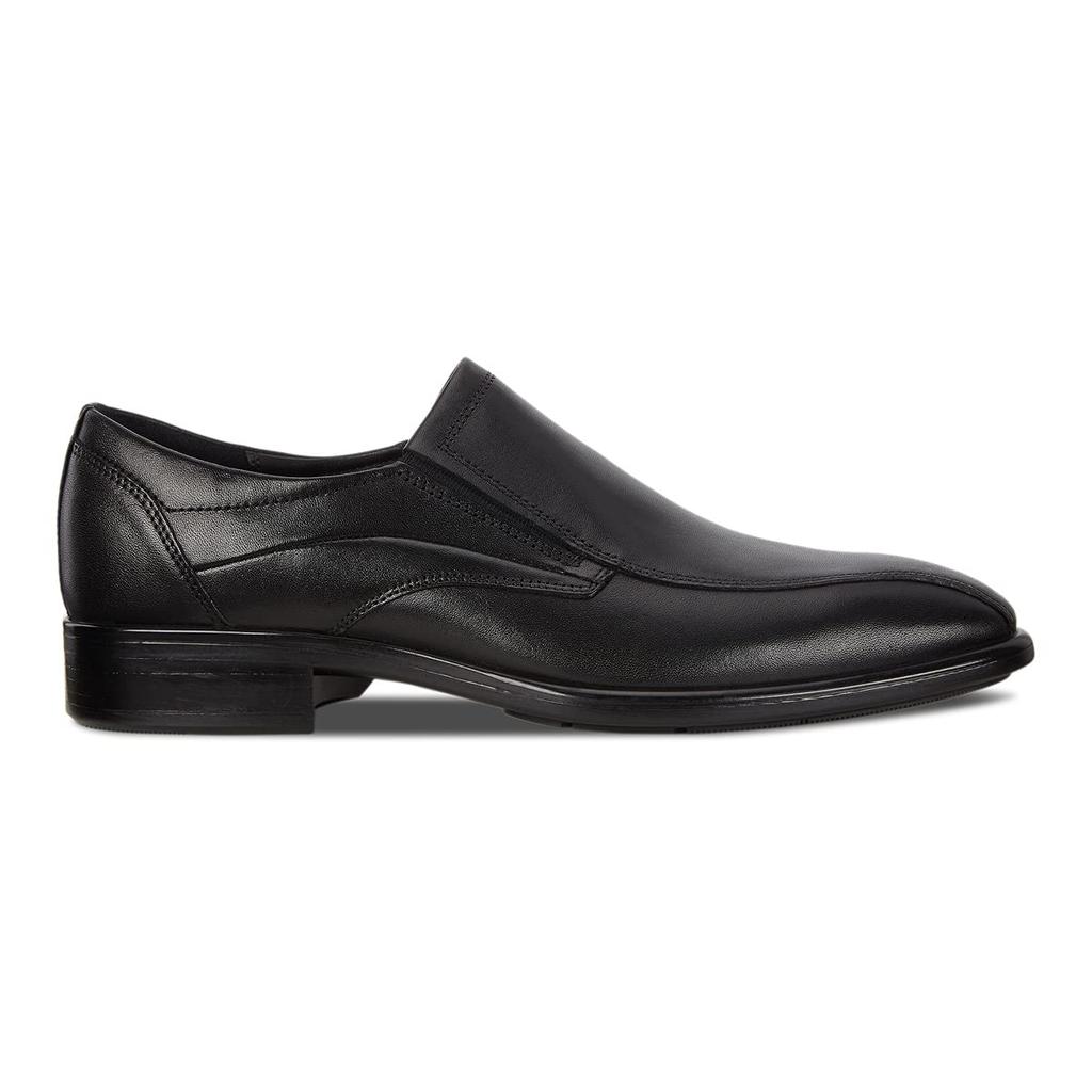 ECCO Men's Genuine Leather Business Slip-On City Tray, Black, Size 28.0 cm, 3E