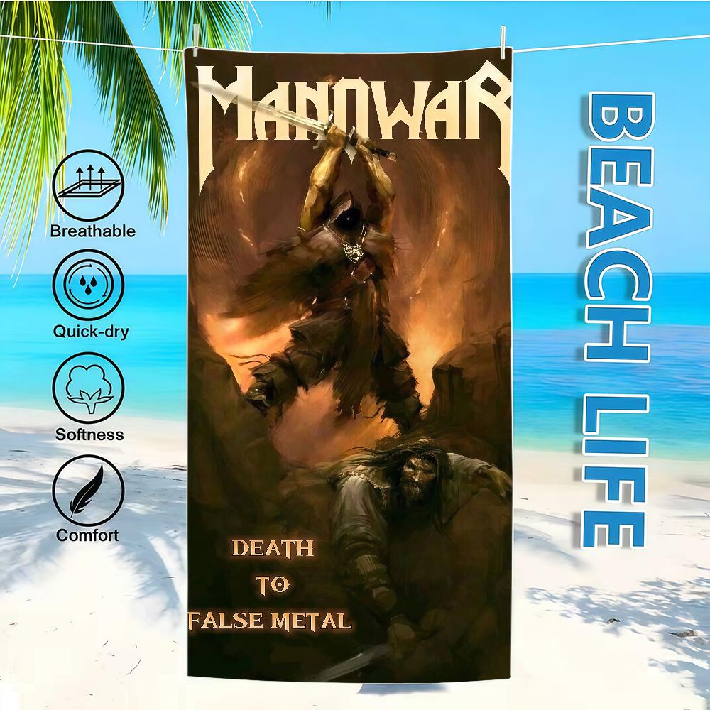 Handdoek M-Manowar Textiel Badjas Strand Sneldrogend Lichtgewicht Rock Draagbaar Kamperen Zwem Band Zwembad Reizen