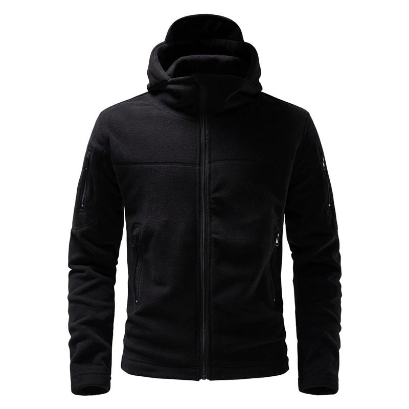 Spring and Autumn European and American Men's Outdoor Leisure Training Multi-Pocket Polar Fleece Warm Jackets S-XXL