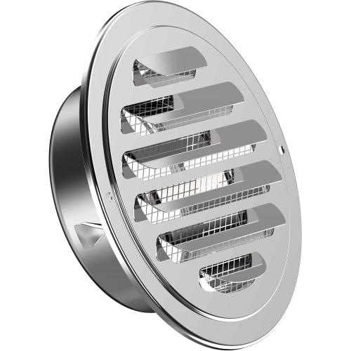 Okryain 100mm Round Ventilation Grille, Stainless Steel, for Ducts, Indoor Ventilation, with Insect Screen, for Duct Hose and Pipe Connections, Plumbi
