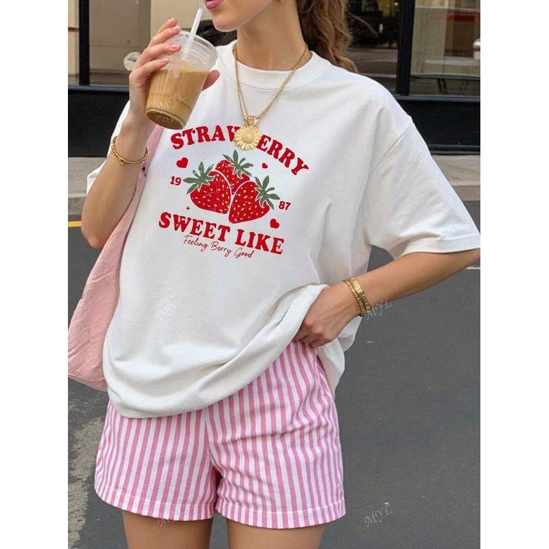 Western Style New Fashion Casual Loose and Comfortable Print Short Sleeve T-shirt Top Printed T-shirt Top