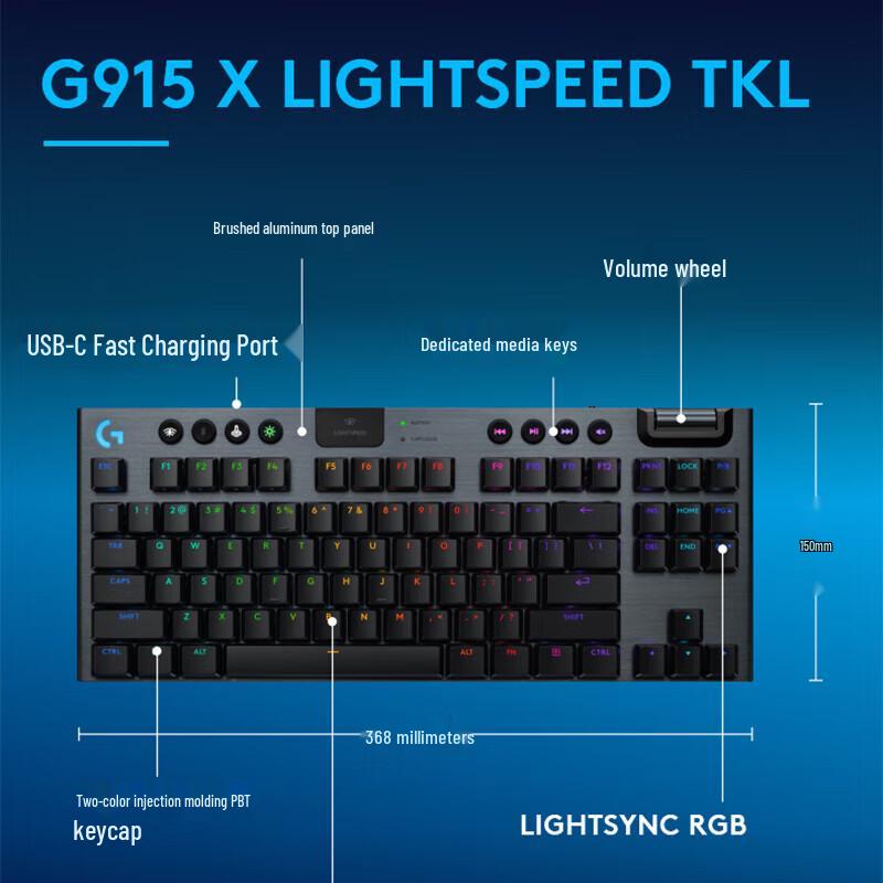 Logitech G915 X LIGHTSPEED TKL Low-Profile Mechanical Gaming Keyboard