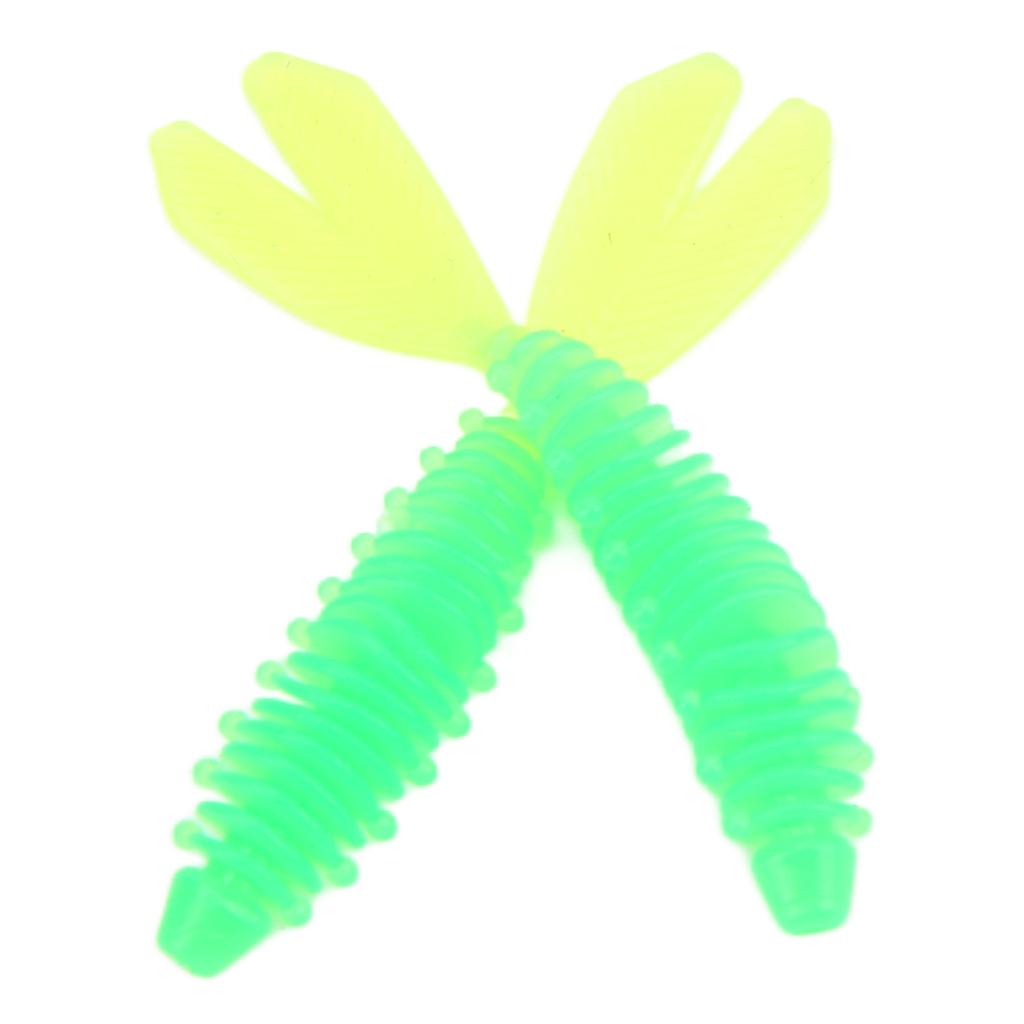 10 Stück Angeln Weichköder Doppelschwanz Design Weich Lebhaft Lebensechtes Aussehen Spiralstreifen Angelköder zum AngelnD