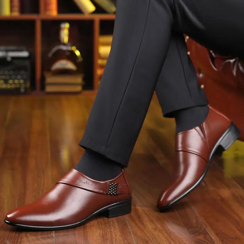 Fashion Pointed Toe Men's Formal Shoes Spring Autumn Social Shoe Male New Footwear 2024 Style Office Cheap Liquidation Clearance Party