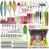 79pcs Fishing Lures Kit for Bass, Trout, Salmon – Topwater Jigs, Minnows, Poppers, Spoons, Soft Worms – Compatible with All Rods