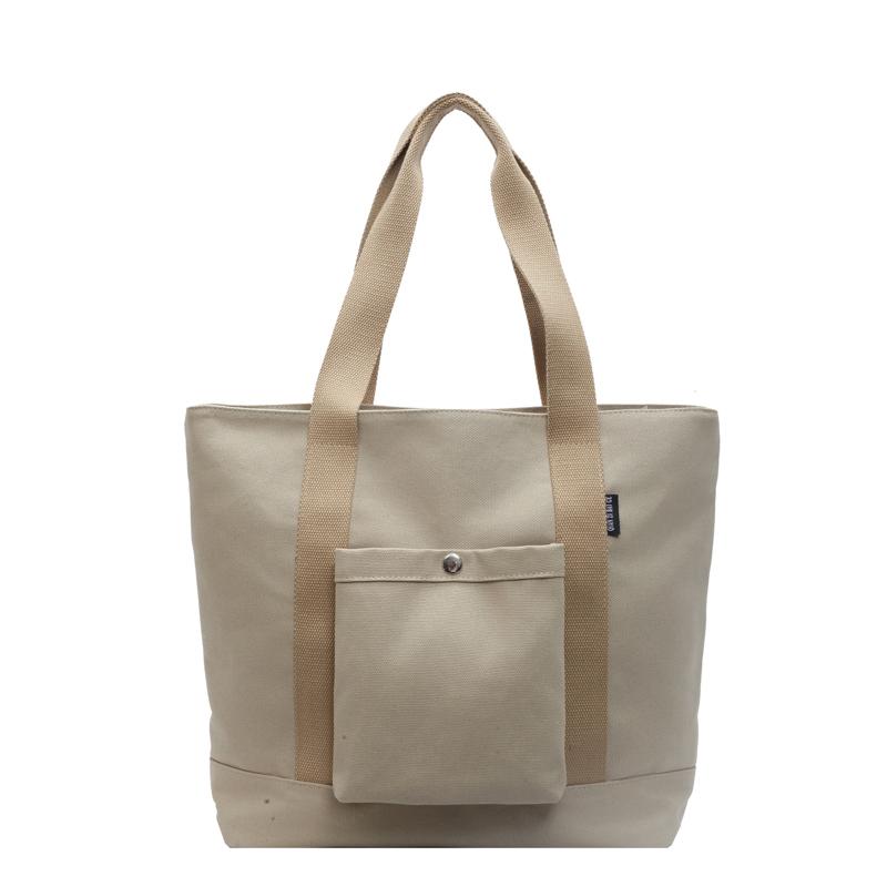 Geantă de damă din pânză de mare capacitate, toamnă, nouă, simplitate, culoare solidă, geantă de umăr versatilă, pentru timpul liber