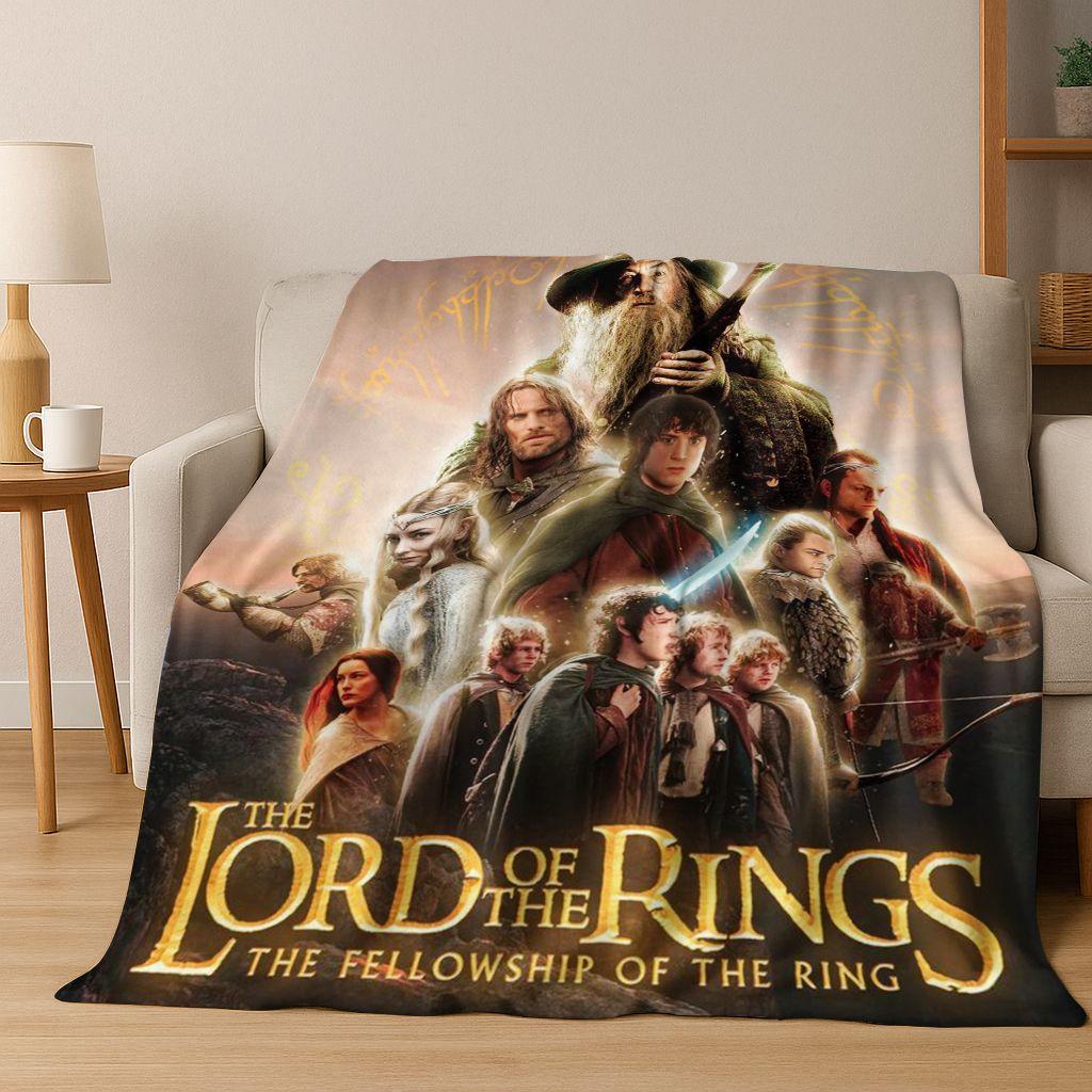 26 Style L-Lord of Rings H-Hobbit Movie Flannel Blanket,Warm and Cozy Soft Throw Blanket for Home Bedroom Bed Sofa Cover Gift