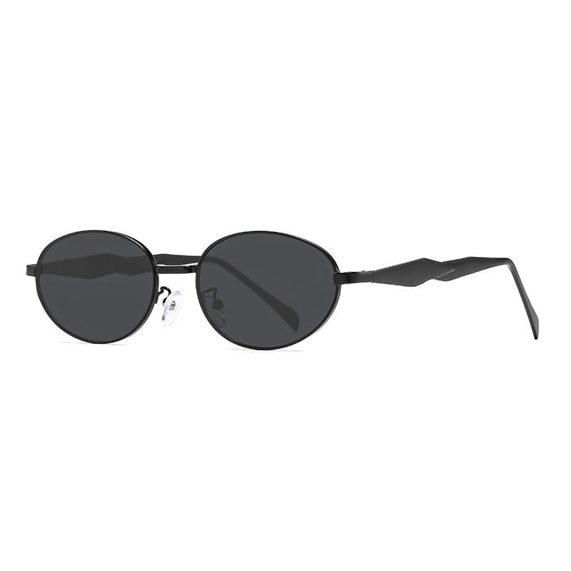 

Classic Circular Metal Sun Glasses With Gray Lens For Fashionistas And Commuters Black Gray