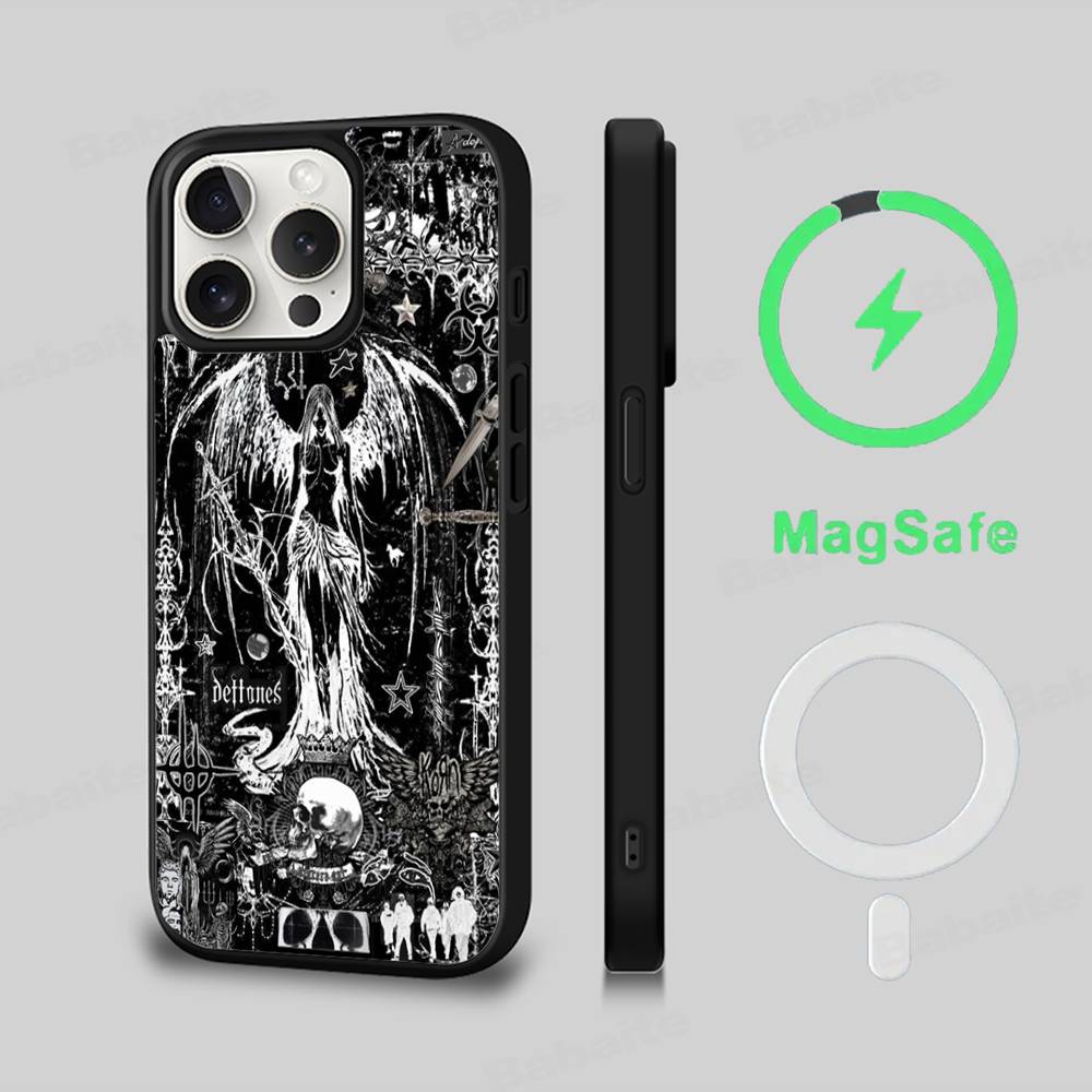 Gothic Girl Sculpture Phone Case Magnetic Case For iPhone 17 16 14 13 12 11 15 Pro Max For Wireless Charge Cover