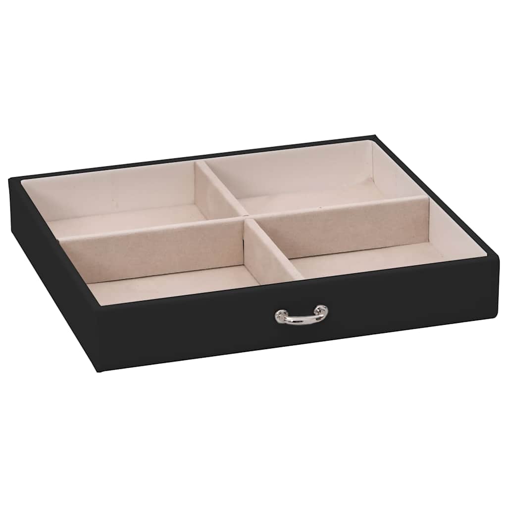 4 Tier Jewelry Box with Mirror Lockable Black