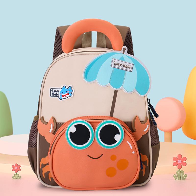 

Cartoon Crab Kids Backpack: Cute & Lightweight for Ages 3-6, Ideal for Kindergarten