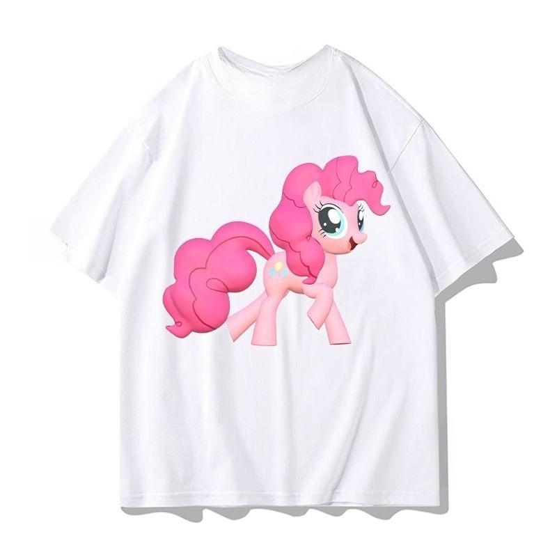 

2026 summer new New cotton shortsleeved Tshirt for Unisex cartoonstyle Little Pony style relaxed fit loungewear style shirt S