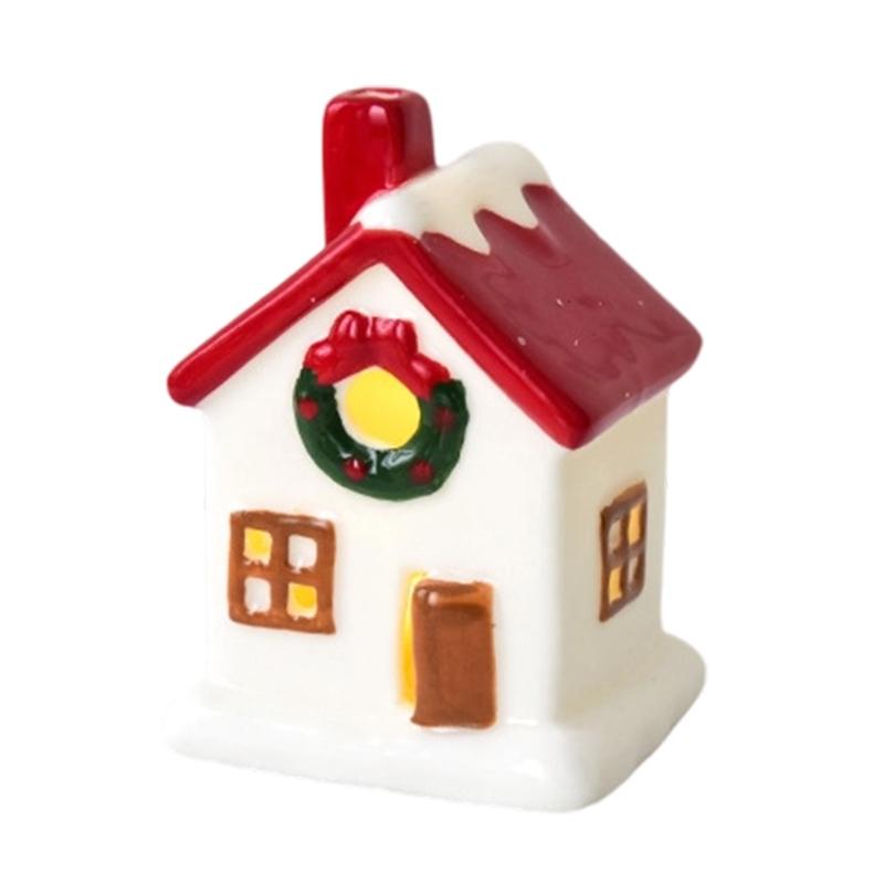 Ceramic Christmas cottages Houses With Battery Power Supply Safe Indoor and Outdoor Decoration For Seasonal Enthusiasts