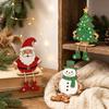 3Pcs Stable Base Santa Snowman Tree Ornament Self Standing Christmas Tiered Tray Decor  Festive Gift