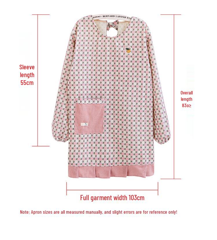2023 Women's Long Sleeve Printed Kitchen Apron - Oil-Proof Fashion Smock for Cooking