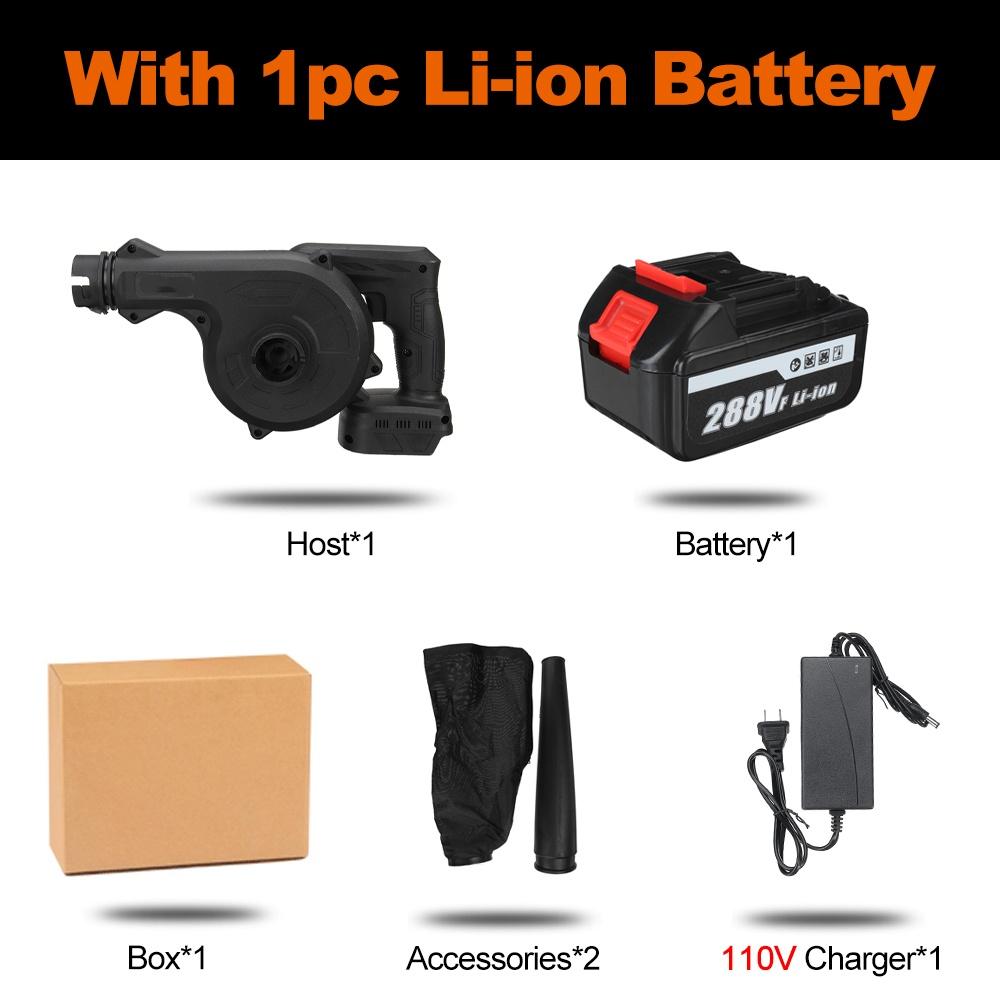 880W 2-In-1 18.9x8.3in Blowing and Suction Leaf Dust Collector Cordless Electric Air Blower Vacuum Cleannig Blower