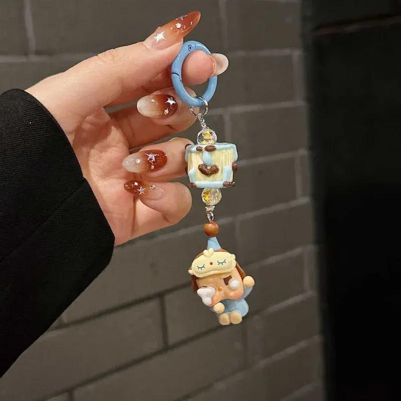 Klíčenka Labubu kawaii anime kreslená klíčenka kawaii dekorace na batoh doplňky na klíče od auta dětský dárek k narozeninám nový model