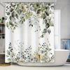 Elegant Green Leaf and Butterfly Shower Curtain for Bathroom Decoration - Waterproof and Durable Design for Stylish Home Upgrade