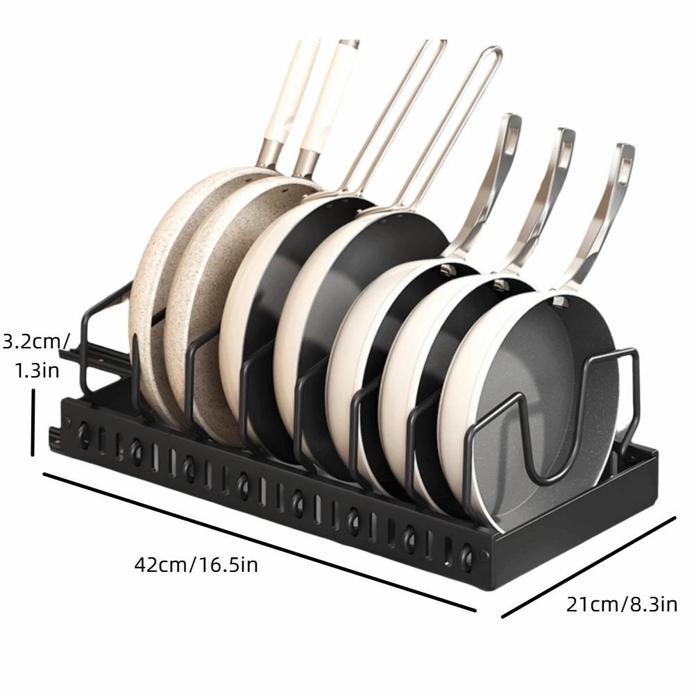Multifunctional Pot Lid Holder Adjustable Dividers Kitchen Storage Rack Under-Sink Storage