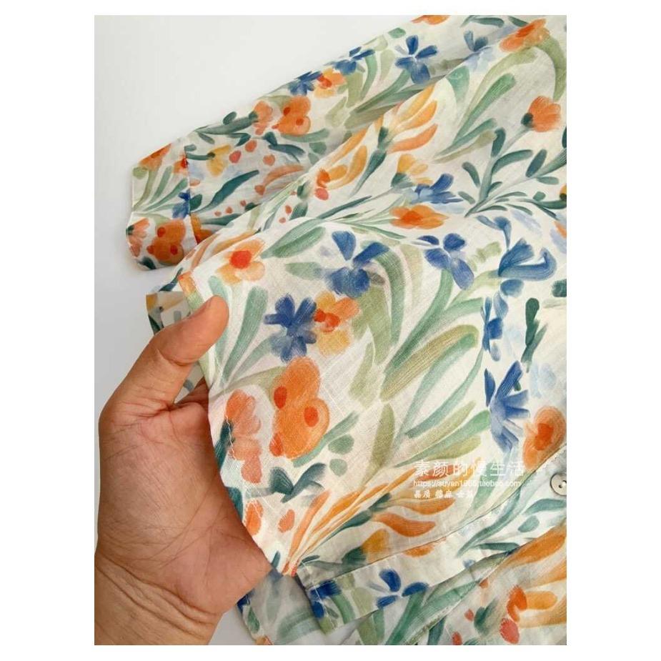 Spring Shirt French Niche Baita Thin Printed Shirt Women's Blouses & Shirts Female Top