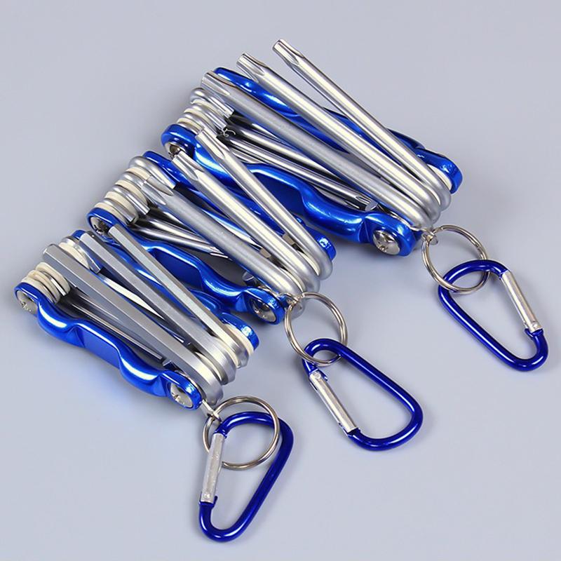 Portable 8 in 1 Folding Hex Wrench Multifunctional Hand Tool Hex Key Allen Wrench Set - High Quality Hand Tool for Daily Repair
