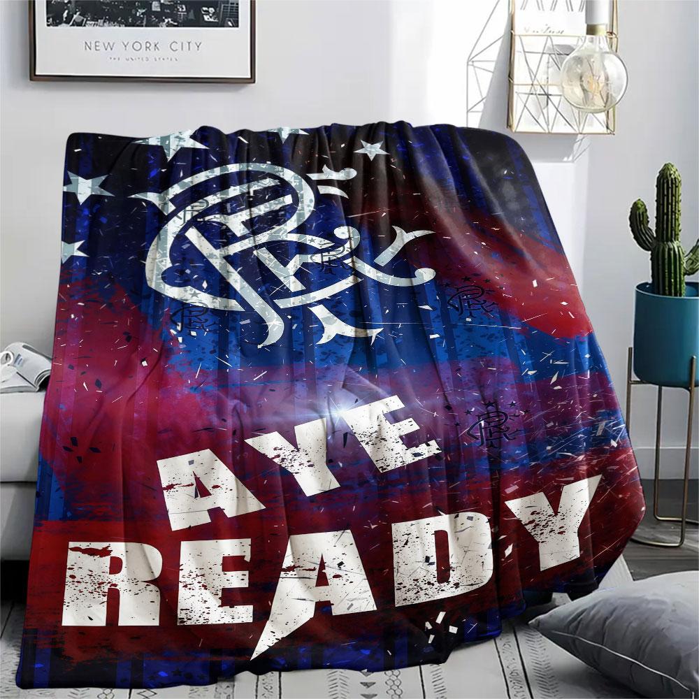 Rangers FC Printed Flannel Blanket, soft throw for bedroom sofa, washable, Christmas present, great gift.