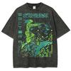 2026 Hot Sale Japan Classic Anime Ghost in The Shell Graphic Print Retro Washed Tshirt New Harajuku Fashion Men Women Cotton Tee Oversized Loose Top