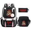 3 Piece School Backpack Set for Students Large Capacity Oxford Cloth Schoolbag with Shoulder Strap and Pencil Case