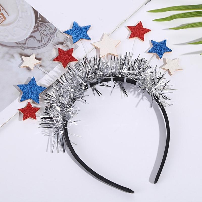 Christmas Sequins Tinsel Star Shape Shinning Hair Hoop Women Makeup Headband for Festival Performances Hair Accessories