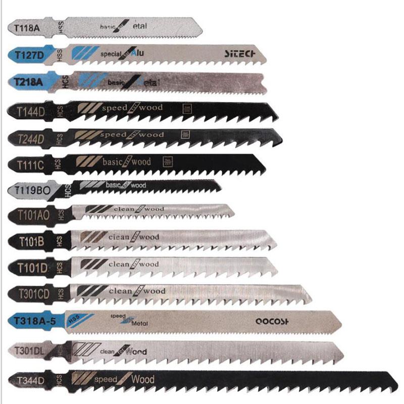 48Pcs HSS Ground Teeth Straight Cutting T-Shank Jig Saw Blades Metal Steel Wood Assorted Saw Blades Woodworking Tools Cutting