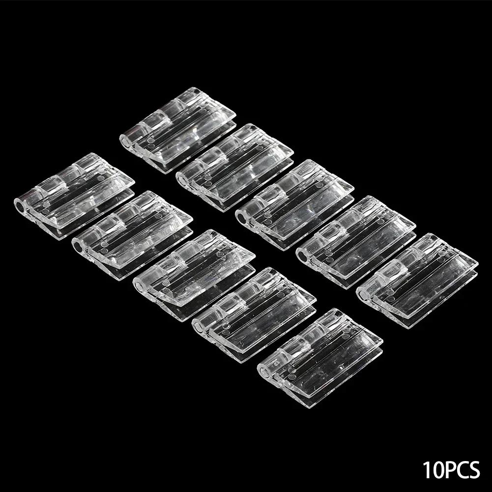 10 sztuk przezroczyste plastikowe zawiasy składane wytrzymałe przezroczyste akrylowe narzędzia zawiasowe sprzęt meblowy zawiasy do drzwi szafek