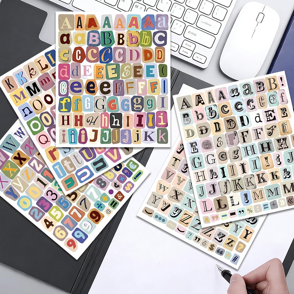 

2 Sets of English Letter Creative Stickers for Notebooks and Student Handbooks