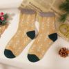 Fashion Color Contrast Women's Christmas Tree Wool Socks Autumn Winter Japanese Vintage Thickened Warm Soft Comfortable Socks