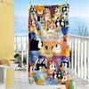 Bluey Personalized Text Beach Towel Quick-Dry Soft Microfiber For Beach Bathroom Outdoor Swimming Pool Camping Picnic Yoga Diving Vacation Accessories