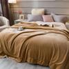 Double-Layer Thickened Flannel and Lamb Fleece Blanket with Solid Color and Custom Logo