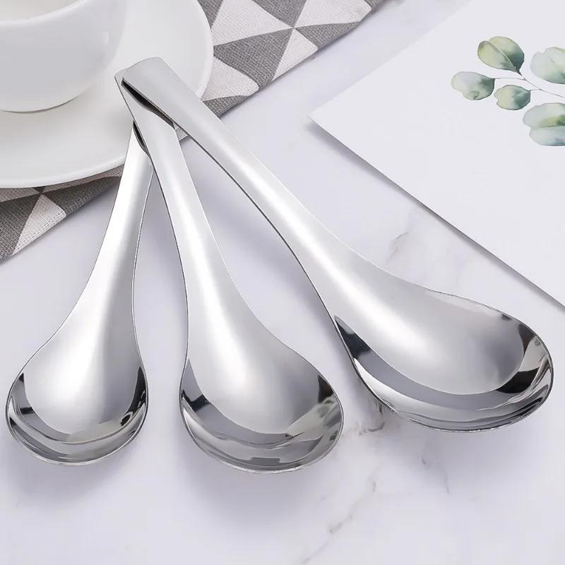 6/1Pcs Stainless Steel Spoon Thicken Soup Spoons for Pot Scoops Colander Home Multipurpose Kitchen Tableware Cooking Tools