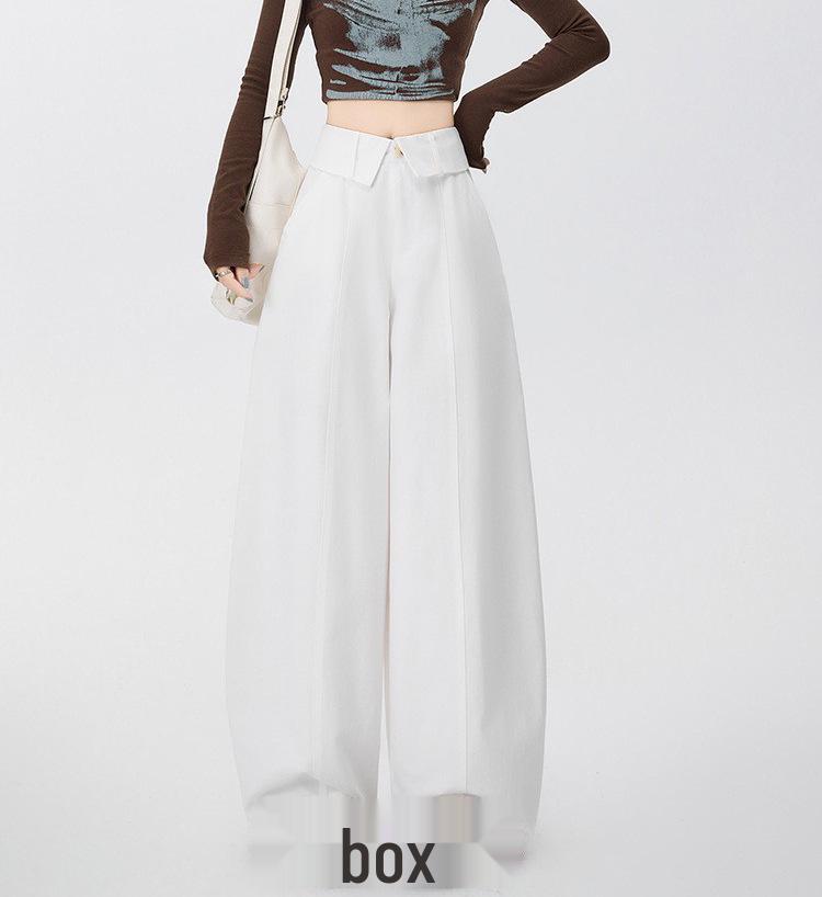 American-Style Ruffled Waistband Cargo Pants: 2026 Fashionable Slimming Women's Wide-Leg Balloon Pants for Spring/Summer