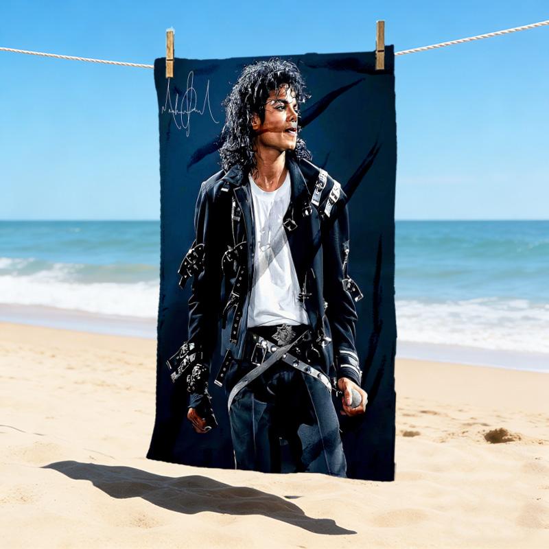 Michael Jackson Motorcycle Stylish Digital Printing Beach Towel Quickdrying Absorbent Blanket For Beach Pool Gym Travel