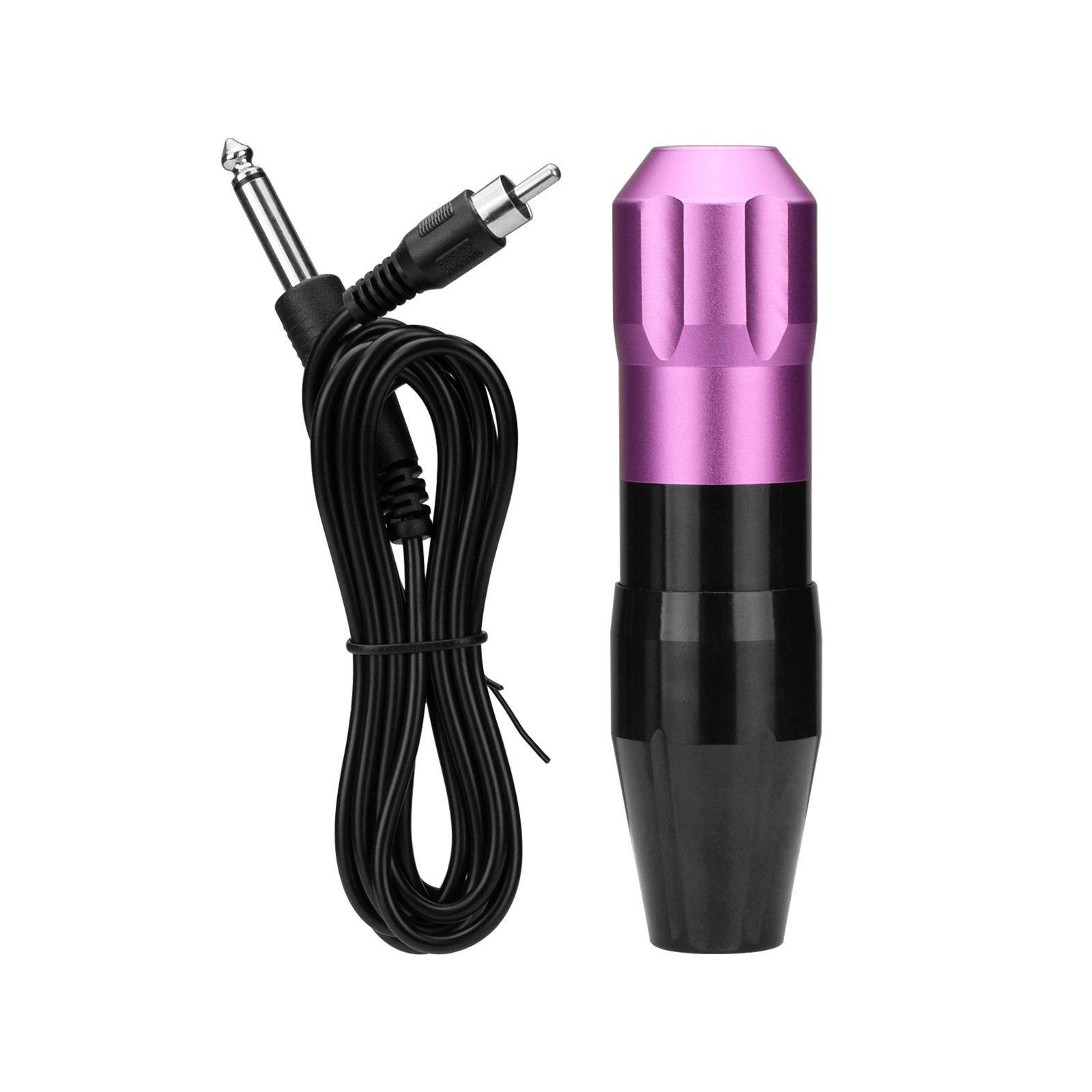 

Роторная машина татуировки Сильный мотор Короткая ручка 8000р/мин Интерфейсный шнур RCA для татуировщиков фиолетовый