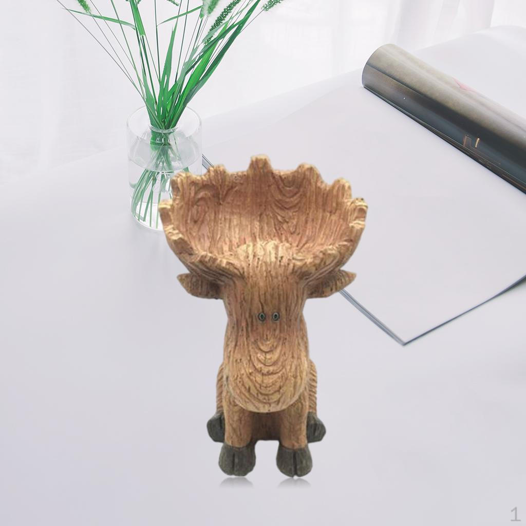 

Deer Statue Sundries Container Storage Box Resin Figurine Sculpture Home Tabletop Animals Decoration